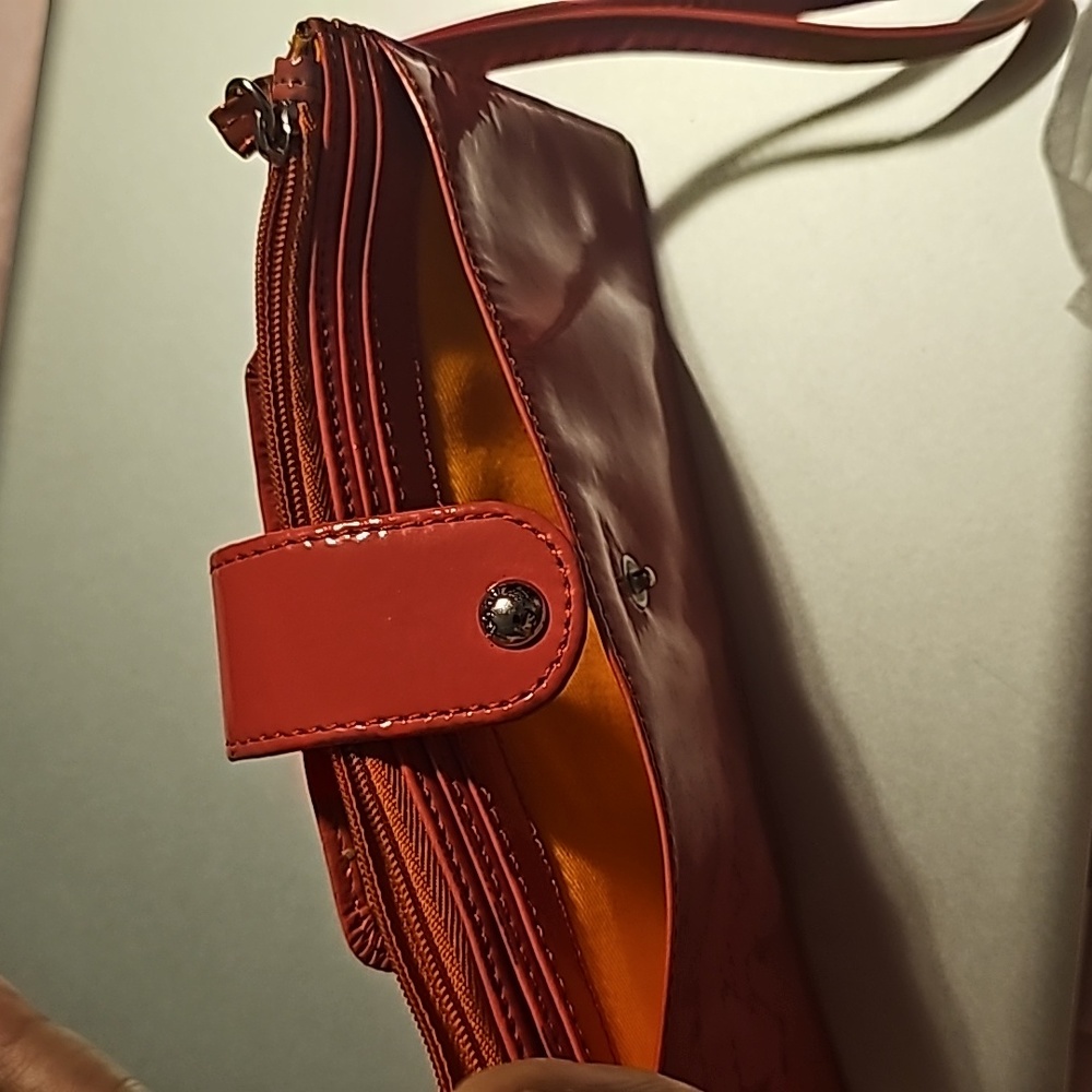 HOBO Patent Leather Wallet/Wristlet, Hot Pink, Zip Closure & Snap Closure - Picture 7 of 7